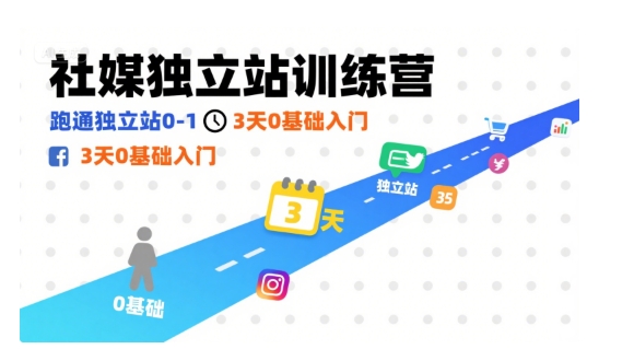 社媒独立站训练营，跑通独立站0-1，3天0基础入门-沐风资源库