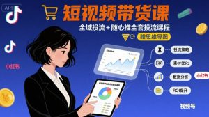 最新短视频带货课，全域投流+随心推全套投流课程+思维导图-沐风资源库