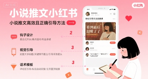 小说推文小红书高转化引导方法实操课，小说推文高效且正确引导方法-沐风资源库