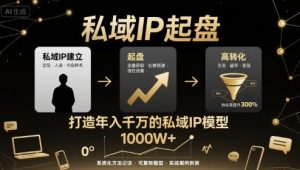 私域IP起盘，私域ip建立、起盘、高转化，打造年入千万的私域ip模型-沐风资源库
