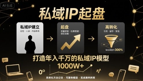 私域IP起盘，私域ip建立、起盘、高转化，打造年入千万的私域ip模型-沐风资源库