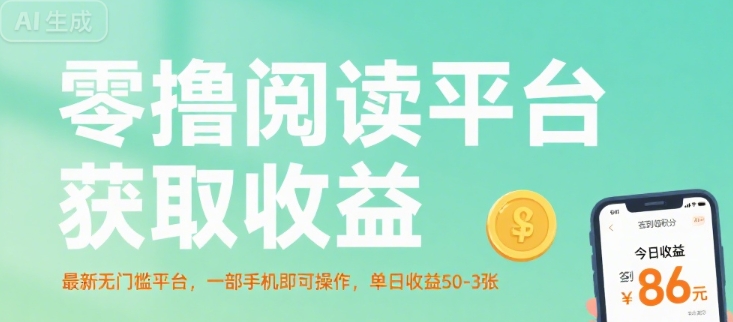 零撸阅读平台获取收益，最新无门槛平台，一部手机即可操作，单日收益50-3张【揭秘】-沐风资源库