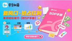 B站哔哩哔哩带货秘籍,新风口,抢占红利,单月轻松破万【附SOP手册】-沐风资源库