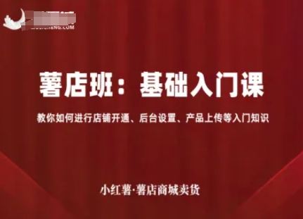 小红薯薯店商城卖货，基础入门课，教你如何进行店铺开通、后台设置、产品上传等入门知识-沐风资源库