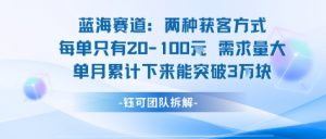 蓝海赛道：需求量大 单月累计下来能突破3W-沐风资源库
