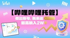 【哔哩哔哩托管】你出账号,我来运营,最高躺入2W【揭秘】-沐风资源库