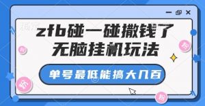zfb碰一碰撒钱了，无脑挂G玩法，单号最低能搞大几张【揭秘】-沐风资源库