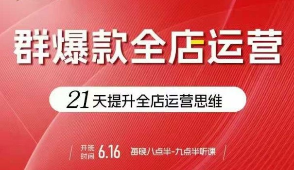 贾真电商群爆款全店运营，21天提升全店运营思维，起店、全店运营爆款不断-沐风资源库