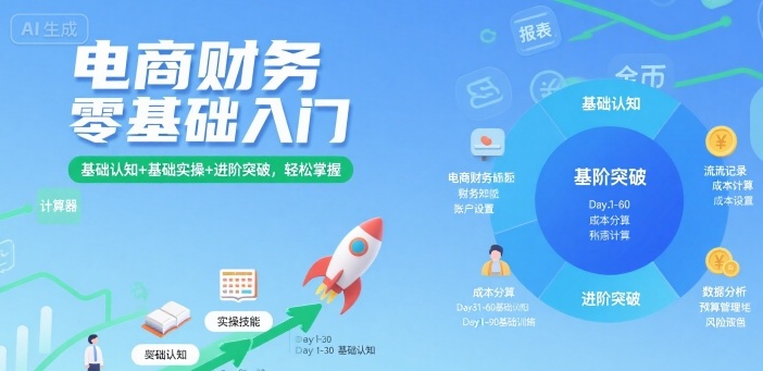 电商财务零基础入门，基础认知+基础实操+进阶突破，轻松掌握-沐风资源库