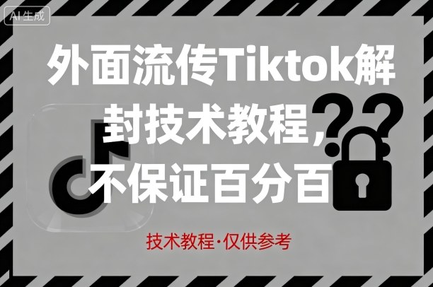 外面流传Tiktok解封技术教程，不保证百分百，具体自测-沐风资源库