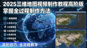 2025三维地图视频制作教程高阶版，掌握全过程制作方法-沐风资源库
