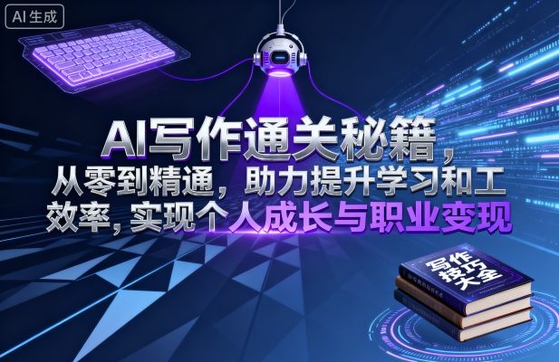 AI写作通关秘籍，从零到精通，助力提升学习和工作效率，实现个人成长与职业变现-沐风资源库