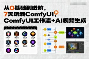 从0基础到进阶，7天玩转ComfyUI，Comfyui工作流+AI视频生成-沐风资源库