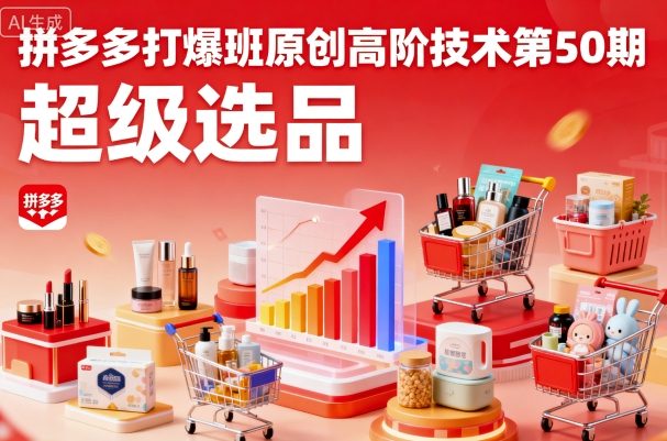 拼多多打爆班原创高阶技术第50期，超级选品-沐风资源库