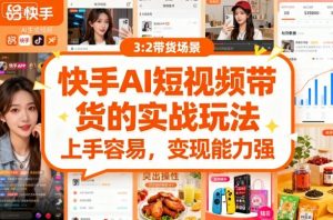 快手ai短视频带货的实战玩法，上手容易，变现能力强-沐风资源库
