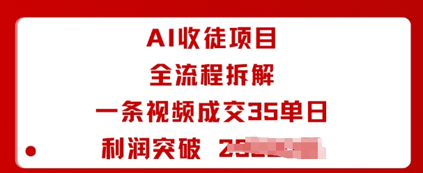 AI收徒项目全流程拆解一条视频成交35单日利润突破1k+-沐风资源库