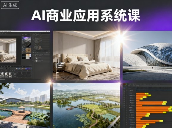 AI商业应用系统课，室内-软装-建筑-景观，智能设计+效果图+动画画实战-沐风资源库
