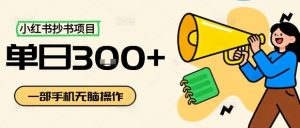 小红书抄书项目，无脑操作，一天3张-沐风资源库