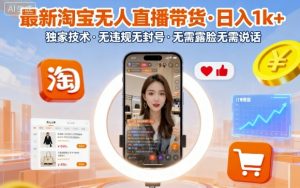 最新淘宝无人直播带货，日入1k+，独家技术，无违规无封号，无需露脸无需说话【揭秘】-沐风资源库