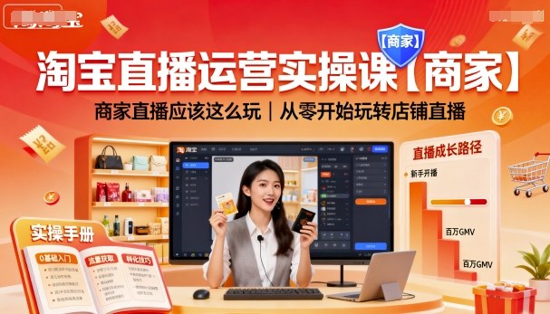 淘宝直播运营实操课【商家】，商家直播应该这么玩，从零开始玩转店铺直播-沐风资源库