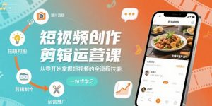 短视频创作剪辑运营课，从零开始掌握短视频的全流程技能-沐风资源库