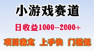 最新小游戏赛道，日收益1k-2k+，项目稳定上手快门槛低，在家就可以自己创业【揭秘】-沐风资源库