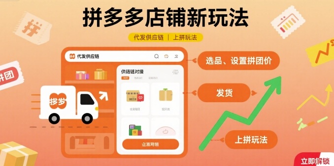 拼多多店铺新玩法，代发供应链上拼玩法-沐风资源库
