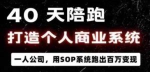 40天陪跑打造个人商业系统，一人公司，用SOP系统跑出百W变现-沐风资源库