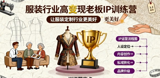 服装行业高变现老板IP训练营，让服装定制行业更美好-沐风资源库