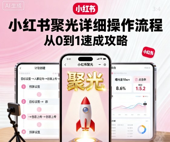 小红书聚光详细操作流程，小红书聚光从0到1速成攻略-沐风资源库
