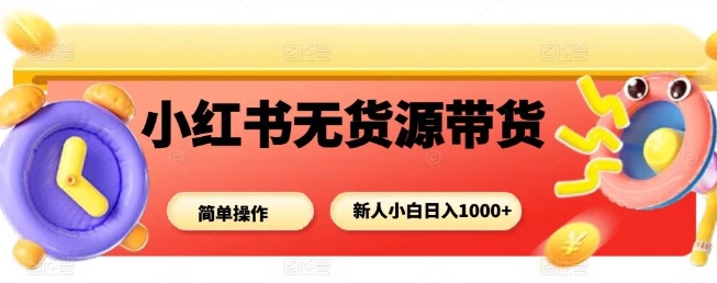 小红书无货源带货项目,简单无脑,新人小白日入多张-沐风资源库