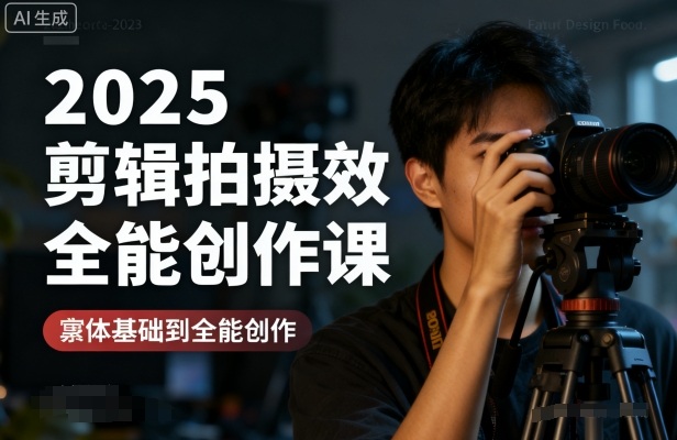 2025剪辑拍摄特效全能创作课，零基础到全能创作-沐风资源库