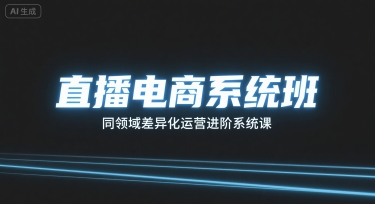 直播电商系统班，同领域差异化运营进阶系统课-沐风资源库