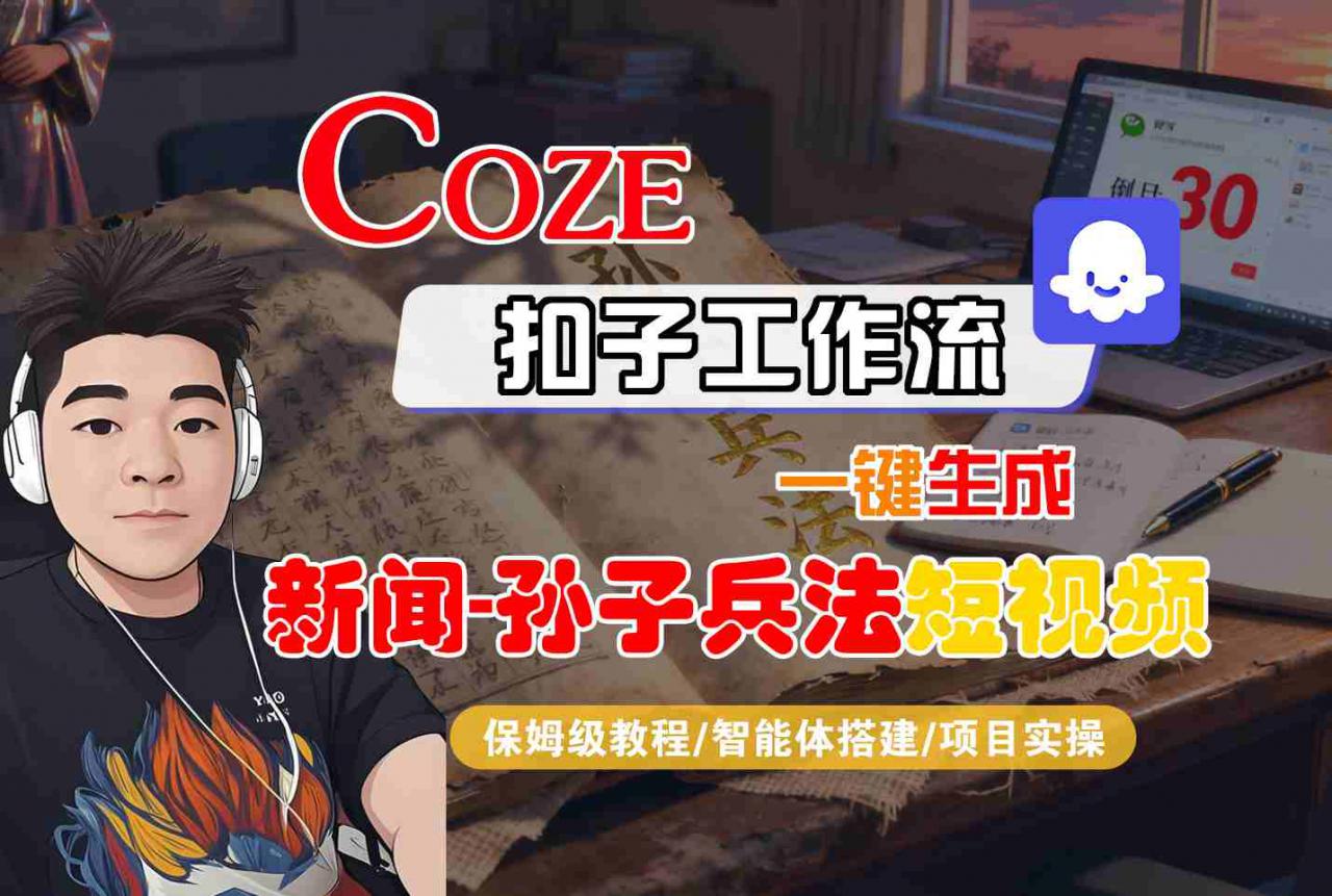 Coze扣子智能体工作流一键生成“新闻-孙子兵法“短视频，全流程保姆级教学-沐风资源库