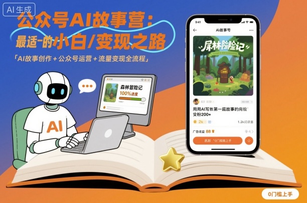 公众号ai故事营，最适合小白的自媒体变现之路-沐风资源库