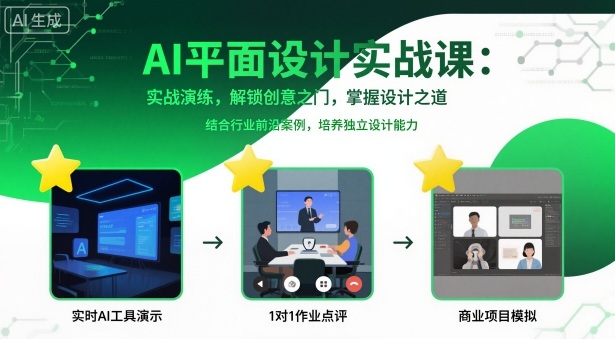 AI平面设计实战课，实战演练，解锁创意之门，掌握设计之道-沐风资源库