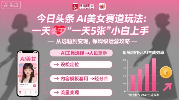 今日头条AI美女赛道玩法，一天轻松5张，小白轻松上手-沐风资源库