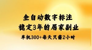 全自动数字标注，稳定3年的蓝海项目，居家也能矩阵开干的副业，单机日入3张+【揭秘】-沐风资源库