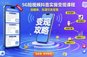 5G短视频抖音实操变现课程，自媒体，无谓引流变现-沐风资源库