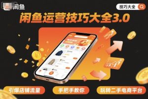闲鱼运营技巧大全3.0，引爆店铺流量，手把手教你玩转二手电商平台-沐风资源库