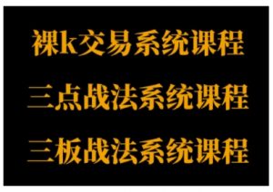 裸K体系、三点体系、三板体系三套系统课程,从基础到进阶,助力交易者构建系统化交易思路-沐风资源库