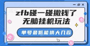 zfb碰一碰撒钱了，无脑挂机玩法，单号最低能搞大几张【揭秘】-沐风资源库