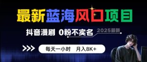 最新蓝海风口项目，抖音漫剧，0粉不实名每天一小时，月入8K+【揭秘】-沐风资源库