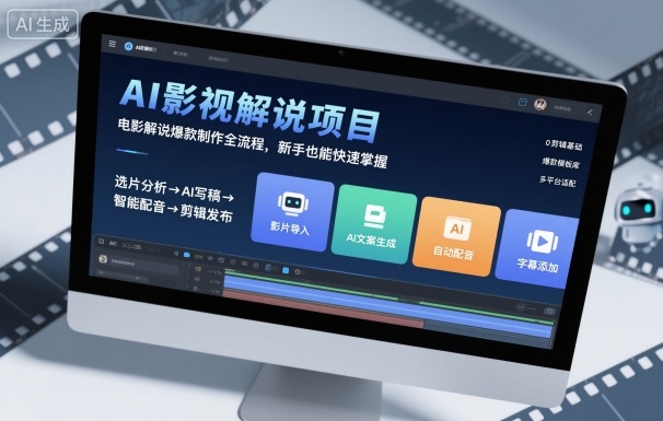 AI影视解说项目，电影解说爆款制作全流程，新手也能快速掌握-沐风资源库