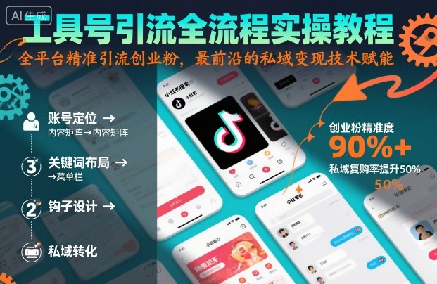 工具号引流全流程保姆级实操教程，全平台精准引流创业粉，最前沿的私域变现技术赋能-沐风资源库