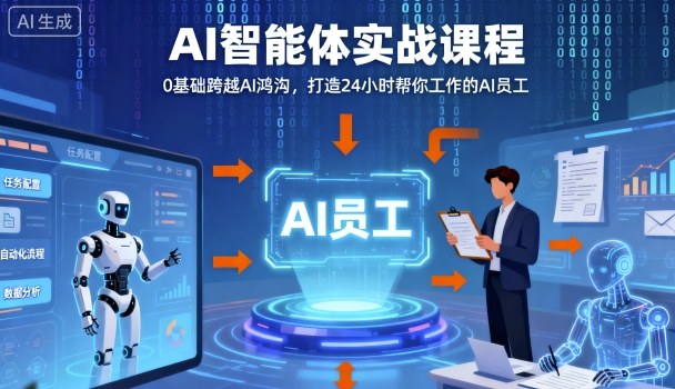 Ai智能体实战课程，0基础跨越Ai鸿沟，打造24小时帮你工作的Ai员工，打破常规，以实战定义Ai-沐风资源库