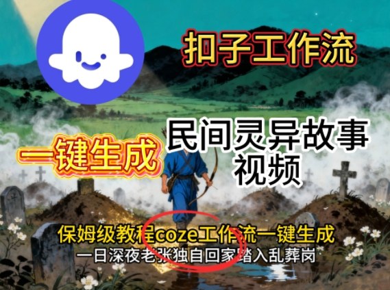 Coze扣子工作流一键生成民间灵异故事视频，保姆级教程搭建教学-沐风资源库