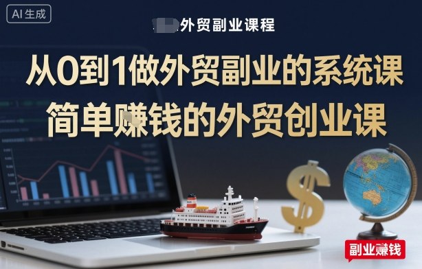 从0到1做外贸副业的系统课，简单賺钱的外贸创业课-沐风资源库