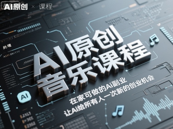 AI原创音乐课程，在家可做的Ai副业，让Ai给所有人一次新的创业机会-沐风资源库
