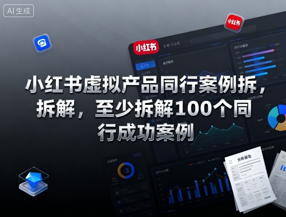 小红书虚拟产品同行案例拆解，至少拆解100个同行成功案例-沐风资源库